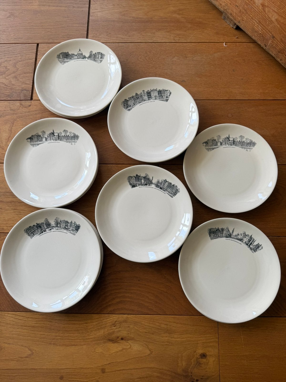 22x Villeroy & Boch Amsterdam Grachten Made in Luxembourg, Ophalen of Verzenden, Gebruikt, Wit
