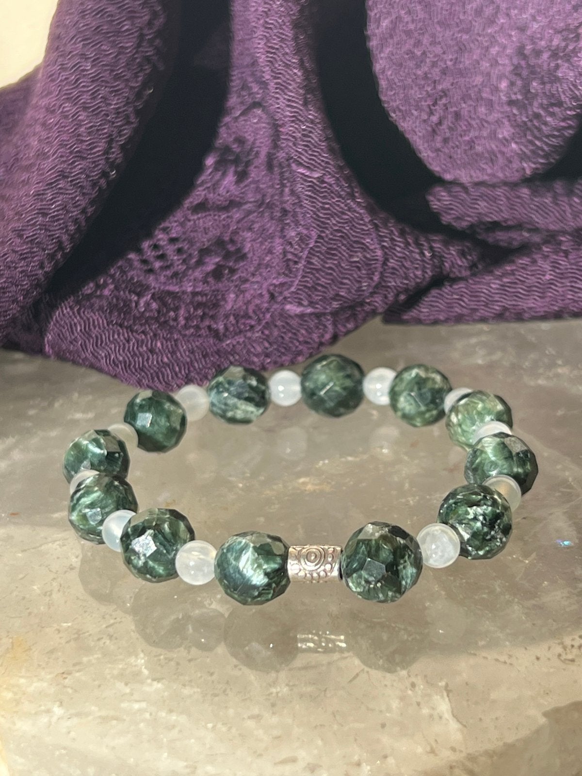 Serafiniet maansteen geluk beschermt healing hoge trilling, Sieraden, Tassen en Uiterlijk, Met bedels of kralen, Nieuw, Ophalen of Verzenden