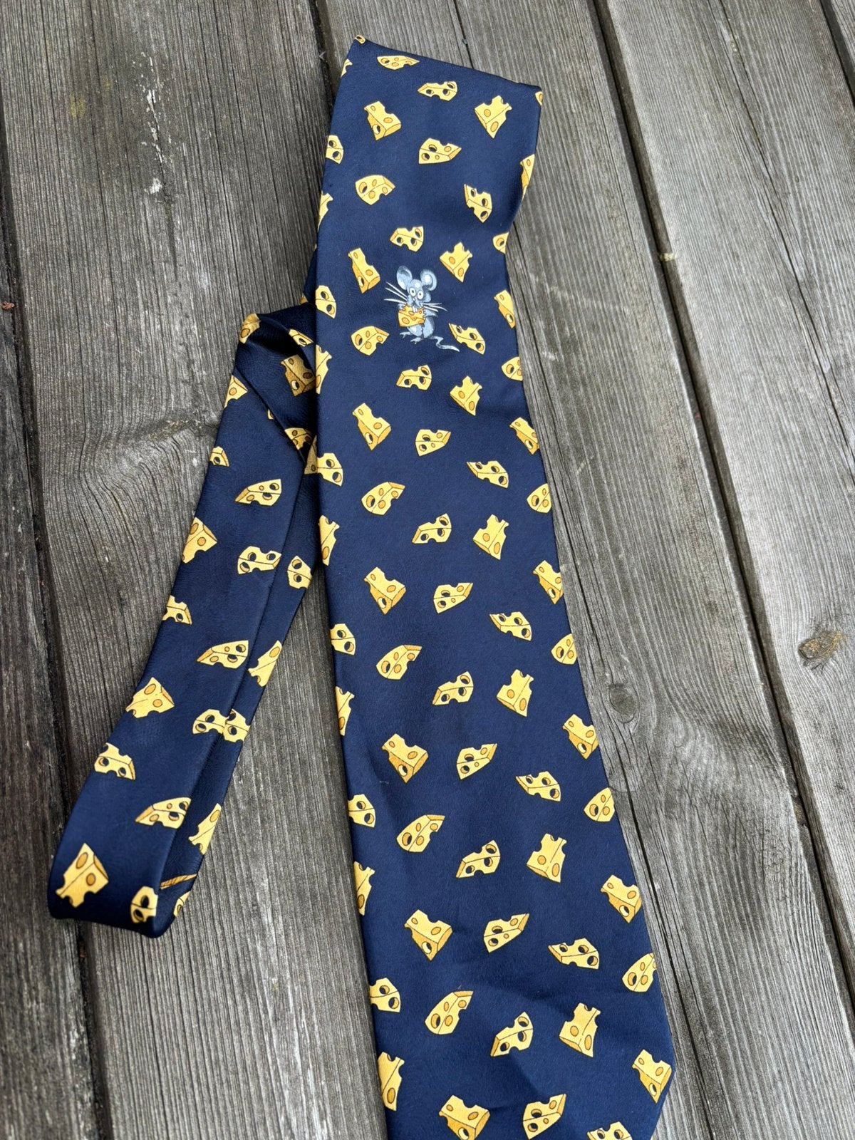 Stropdas robin en ruth gatenkaas met muis, Verzenden, Blauw