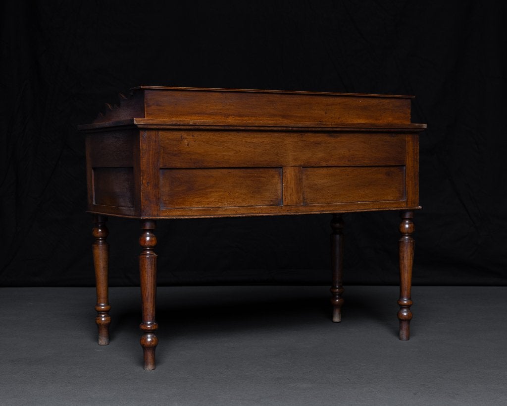 Antiek Bureau Mahonie Hout 4 laden Vrijstaande Schrijftafel, Ophalen
