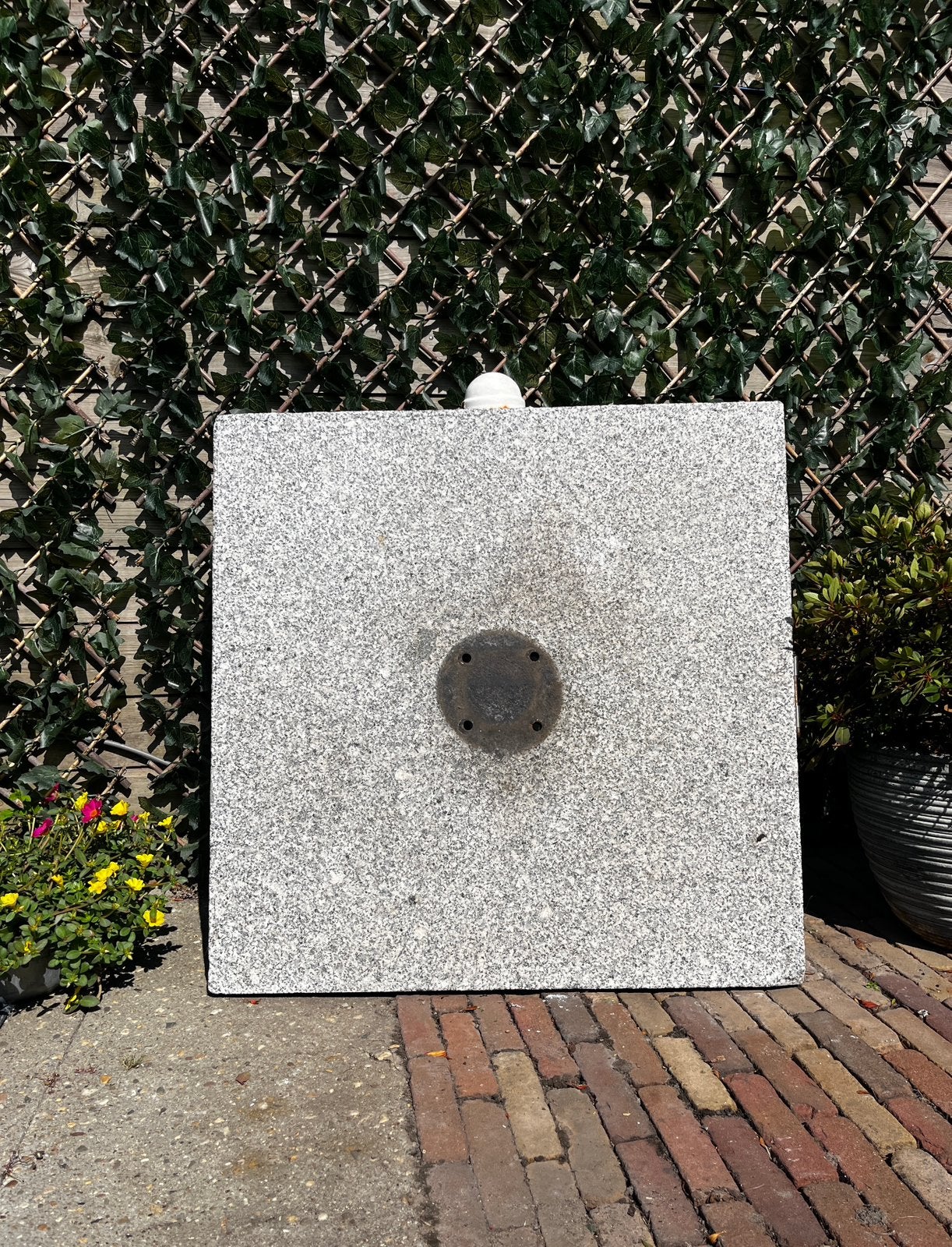 Parasolvoet voor zweefparasol graniet 80 x 80 cm, Ophalen, Gebruikt, Minder dan 1 meter, Parasolvoet