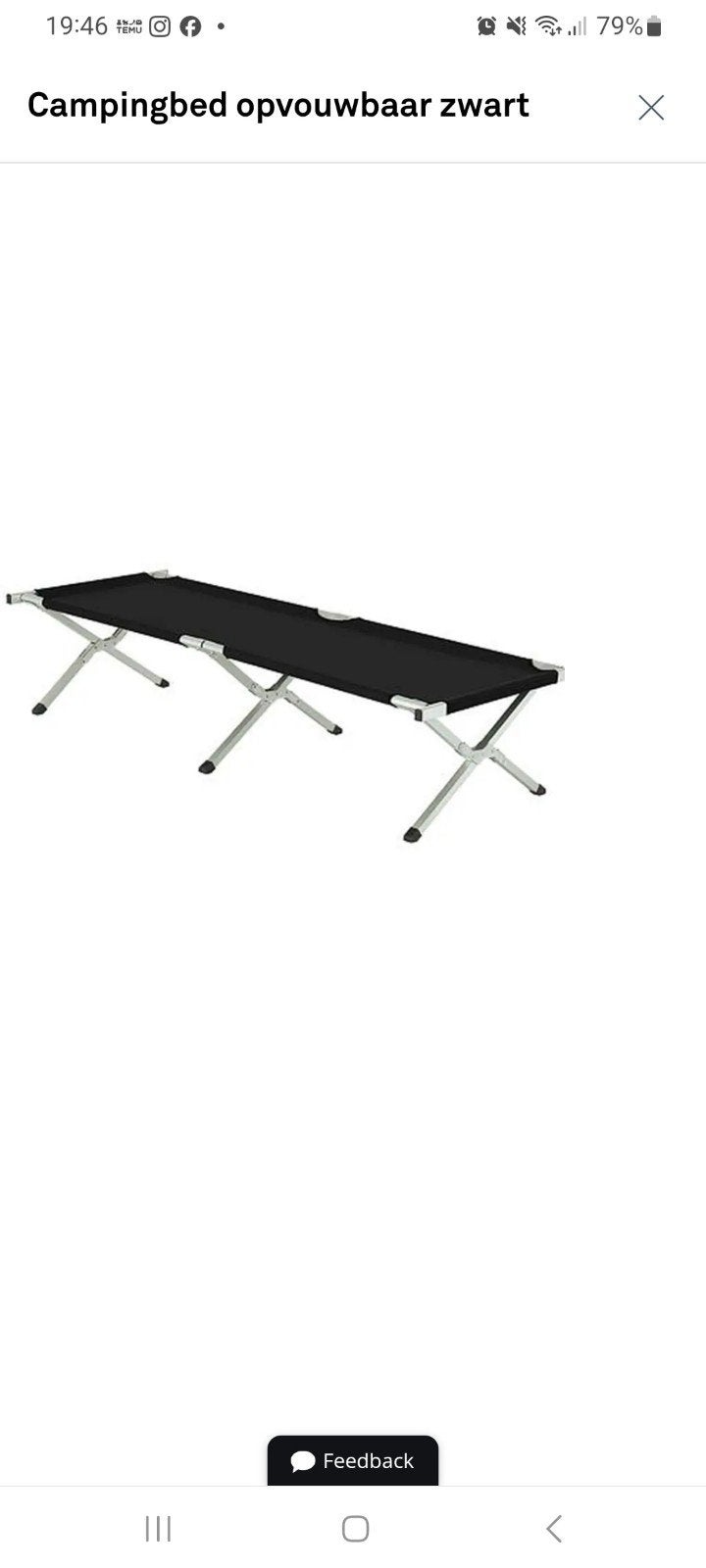 Te koop nieuw campingbed in draagtas, Ophalen of Verzenden, Nieuw