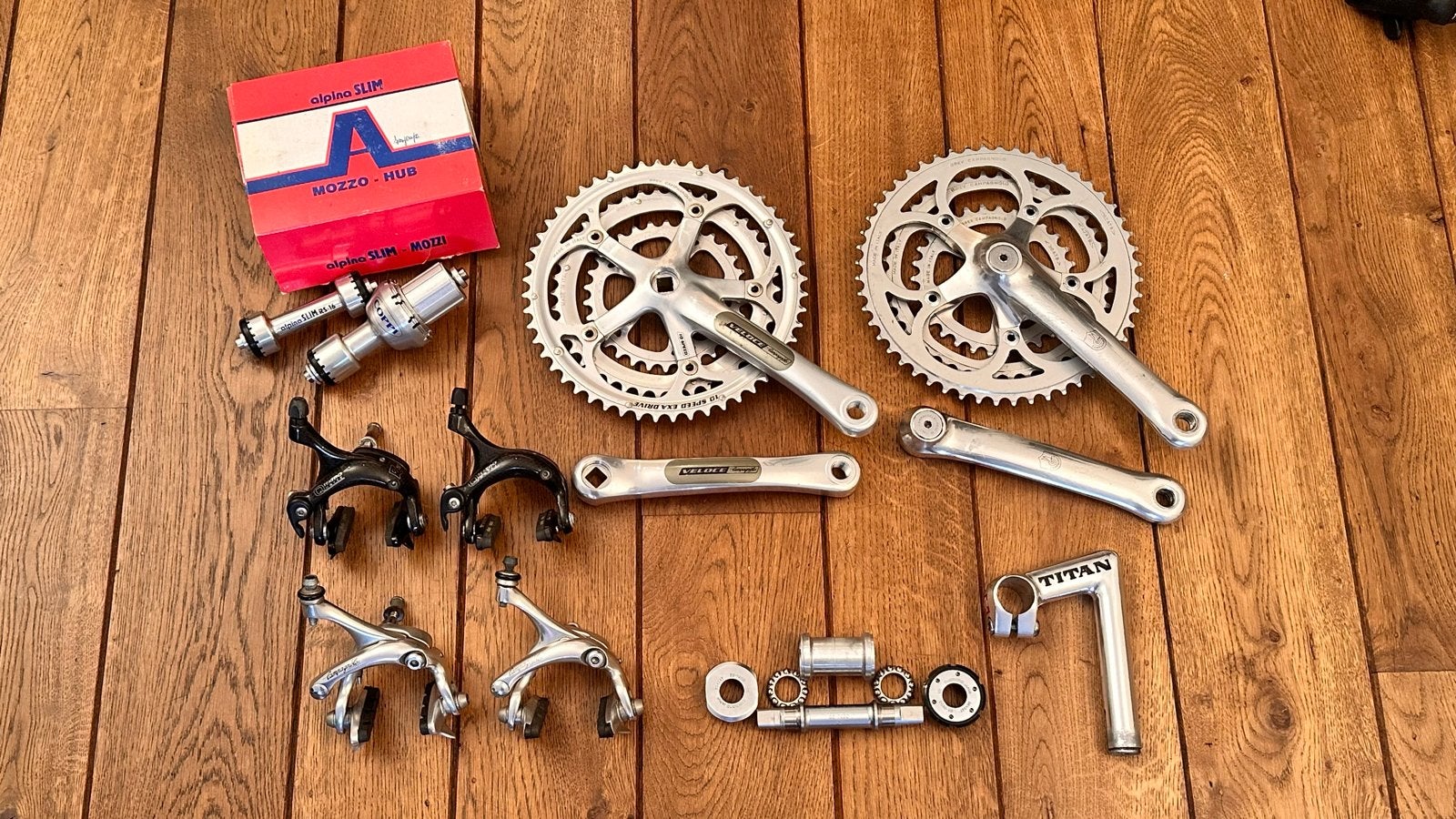 Fietsonderdelen: Remmen, Crankstellen, Trapas, Stuurpen, Nav, Remmen, Gebruikt, Ophalen of Verzenden, Aluminium