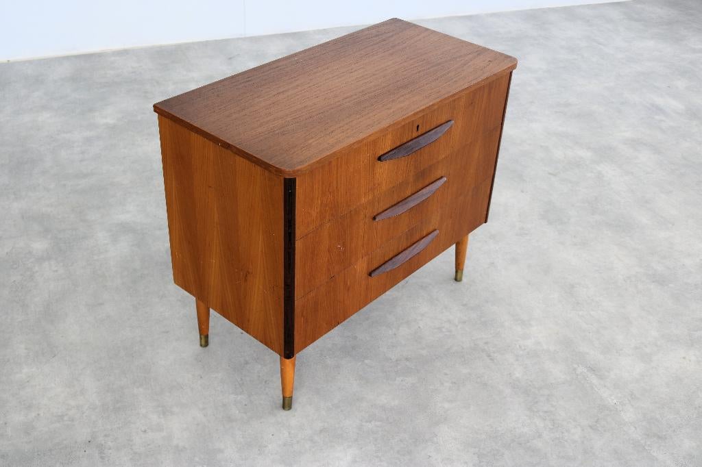 vintage ladekast | kast | jaren 60 | Zweeds, Huis en Inrichting, Kasten | Ladekasten, Gebruikt, ., Teakhout, 3 of 4 laden