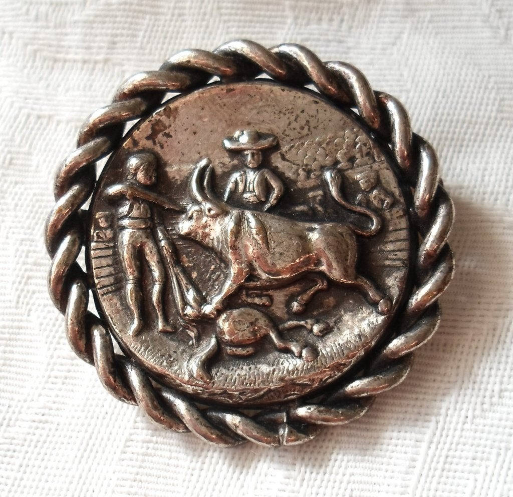 Broche. Spanje. Zilverkleurig., Ophalen of Verzenden, Gebruikt, Zilver, Overige materialen