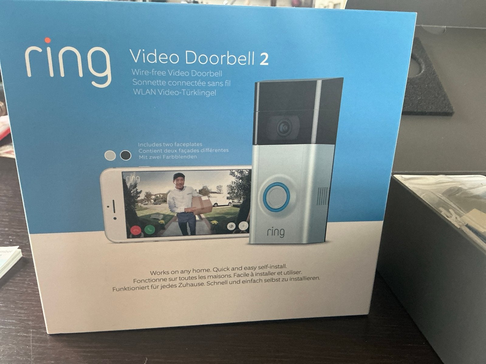 Ring Video Doorbell 2 - Draadloze Video Deurbel, Ophalen of Verzenden, Bewegingsdetectiesensor, Gebruikt, Draadloos