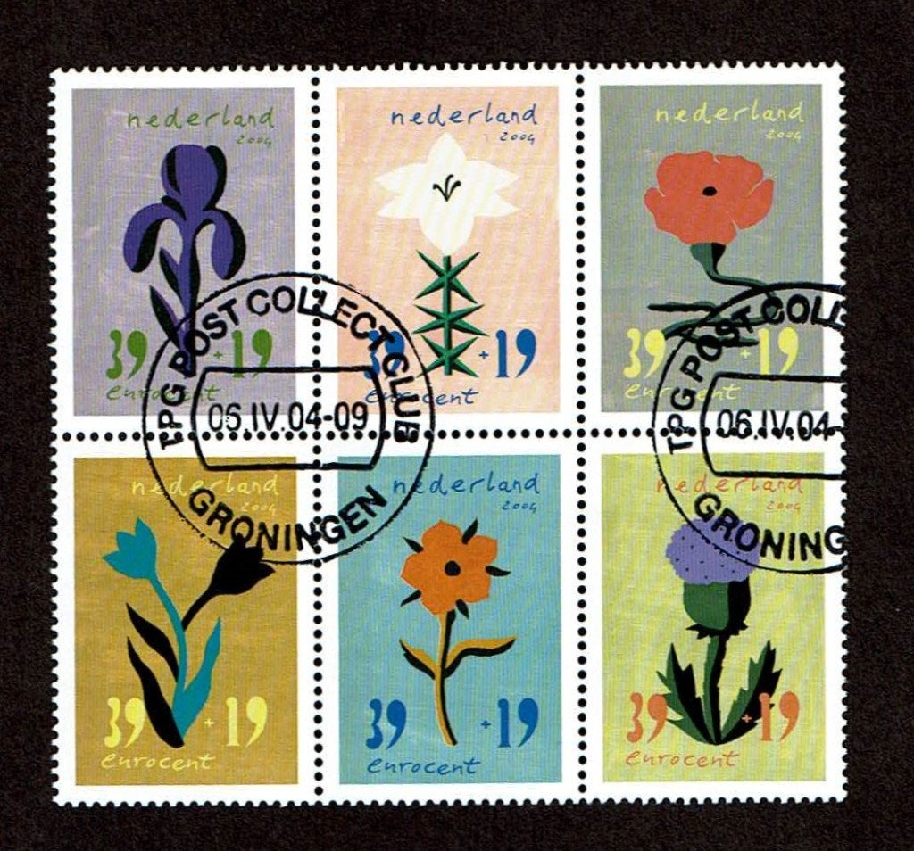 Nederland NVPH 2252-2257 in blok gestempeld 2, Postzegels en Munten, Postzegels | Nederland, Verzenden, Na 1940, Gestempeld