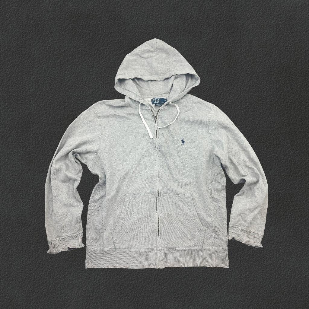 (998) Grijze Ralph Lauren Zip Vest - Heren M - Zeer Goed, Kleding | Heren, Truien en Vesten, Zo goed als nieuw, Maat 48/50 (M)