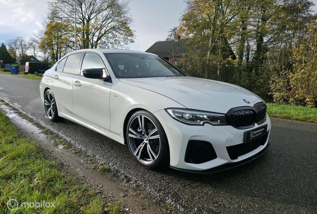 BMW 3-serie M340i xDrive / H/K Audio / Navi / Sfeer / Carpl., Auto's, BMW, Automaat, Gebruikt, Zwart, Wit