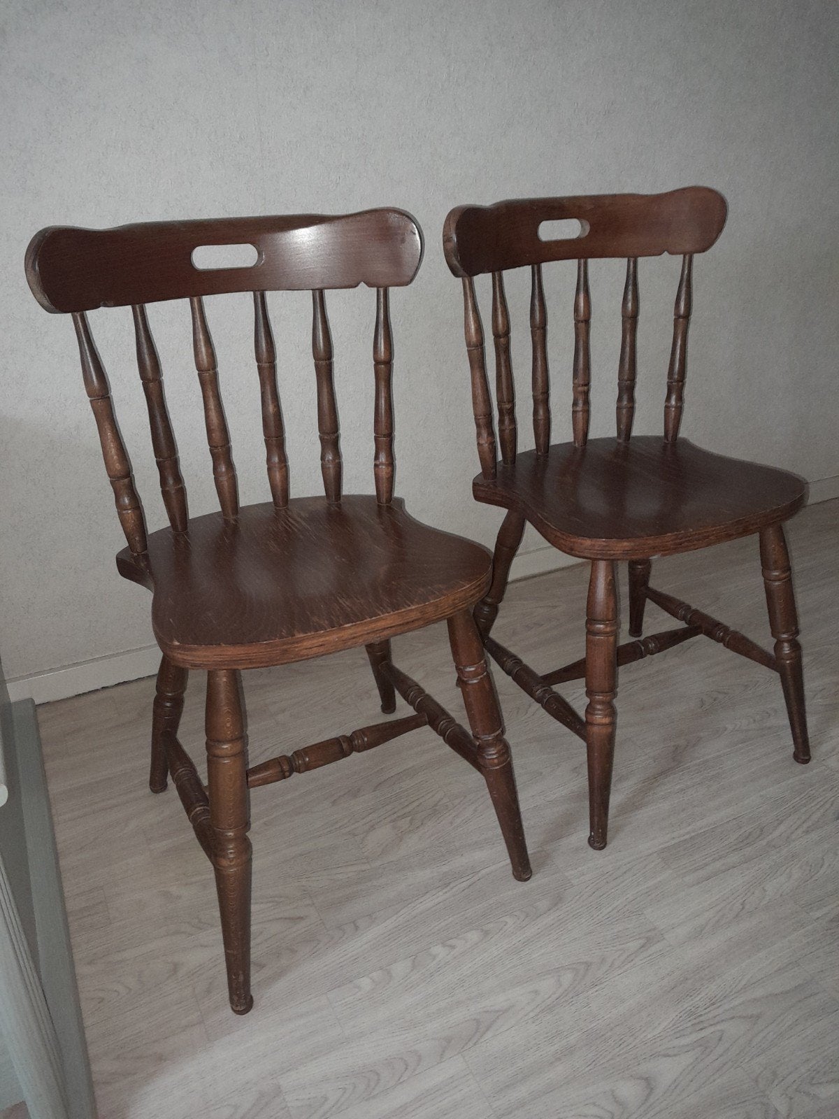 Stoelen 4x., Ophalen, Bruin, Hout, Vier