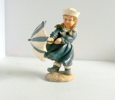 Meisje met Paraplu , hoog ca. 15 cm - merk Gilde., Ophalen of Verzenden, Zo goed als nieuw, Mens