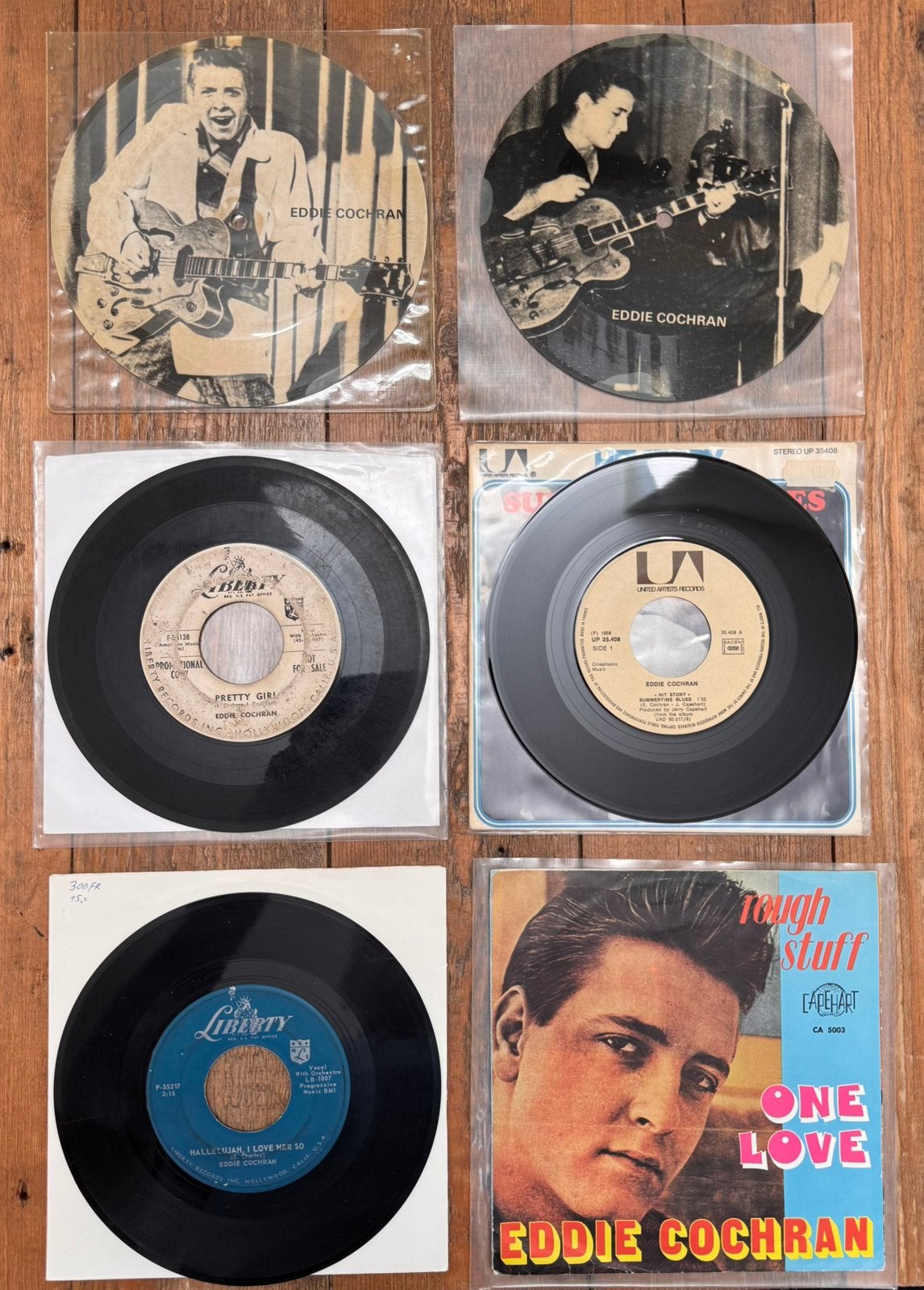Eddie Cochran singles 45 toeren, Cd's en Dvd's, Vinyl | Rock, Gebruikt, 7 inch, Ophalen of Verzenden