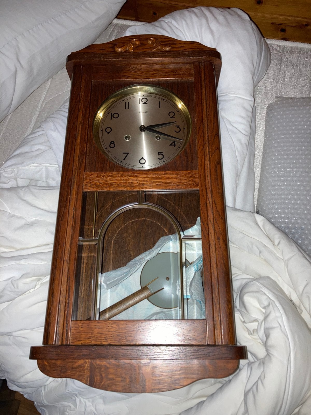 Warmink Vintage Wandklok - Hout, Ophalen