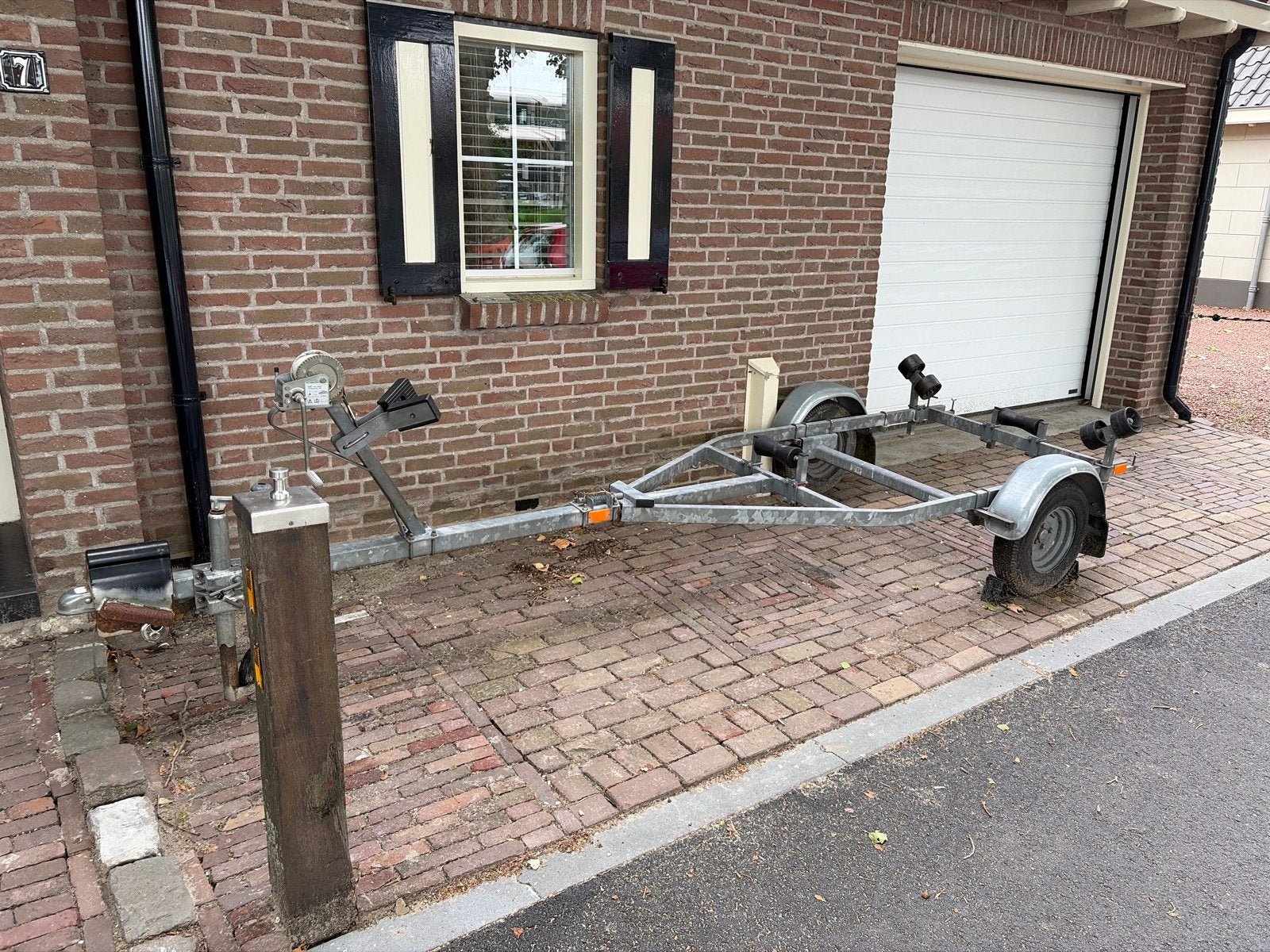 Gebruikte boottrailer met lier en rollen, Watersport en Boten, Boottrailers, Ophalen, Minder dan 1500 kg, Gebruikt, Sloepentrailer