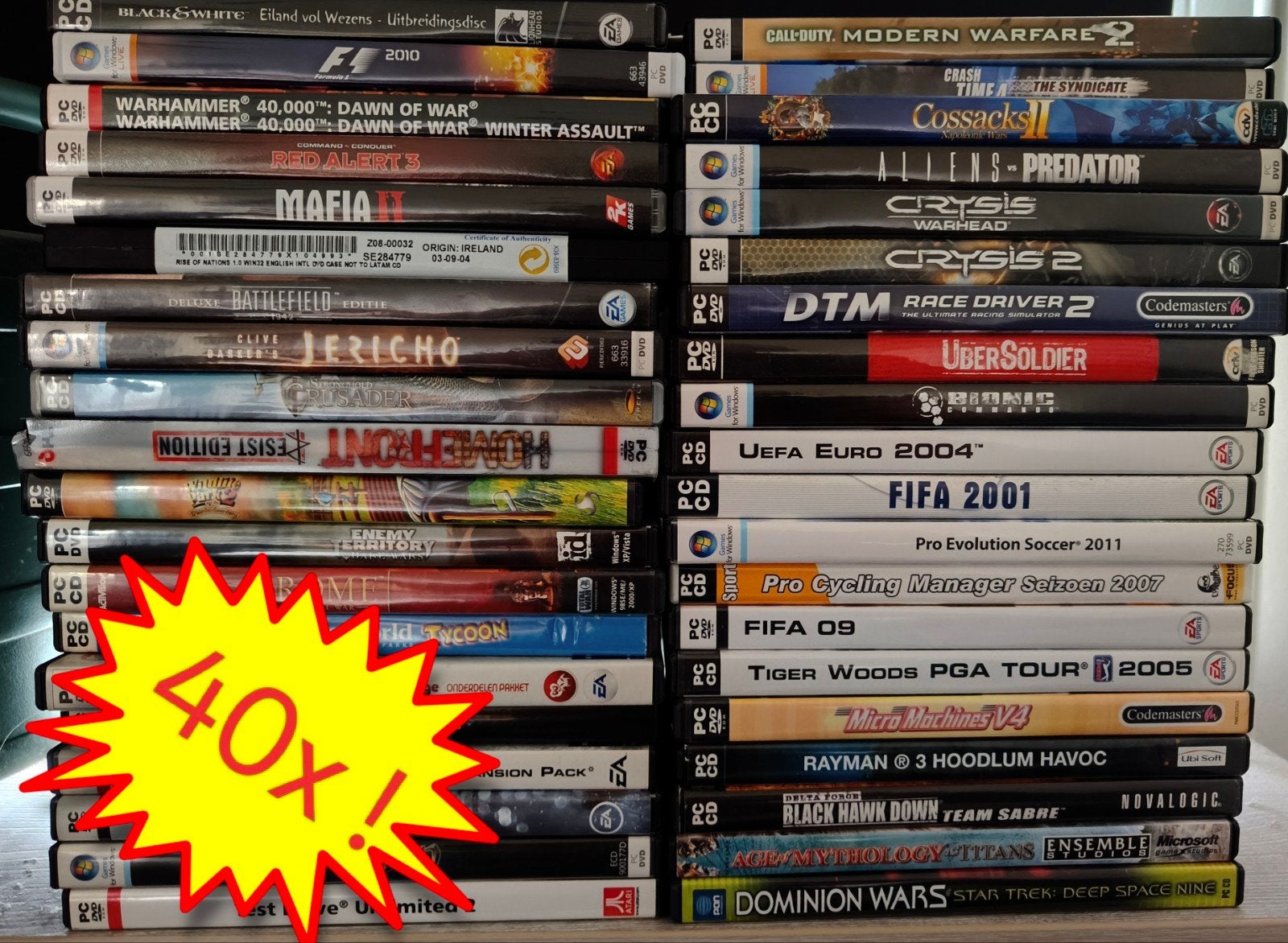 40 PC Games: Mafia, Red Alert, Warhammer Compleet met Boekje, Spelcomputers en Games, Games | Pc, Gebruikt, 1 speler, Ophalen of Verzenden