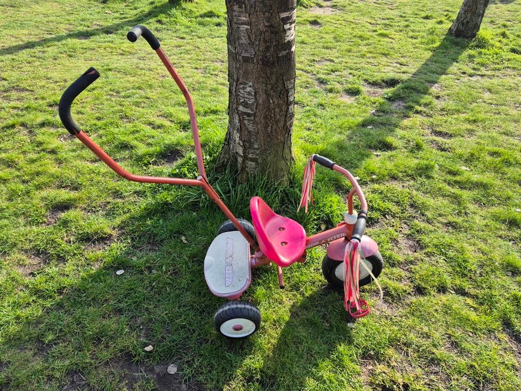Driewiel fietsje met duwstang, Ophalen, Gebruikt, Radio Flyer, Duwstang