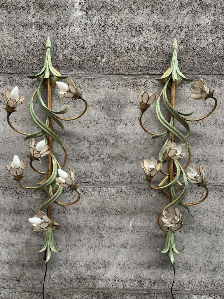 Banci Firenze lamp mother of pearl Italiaans design 1960, Ophalen of Verzenden, Zo goed als nieuw, Metaal