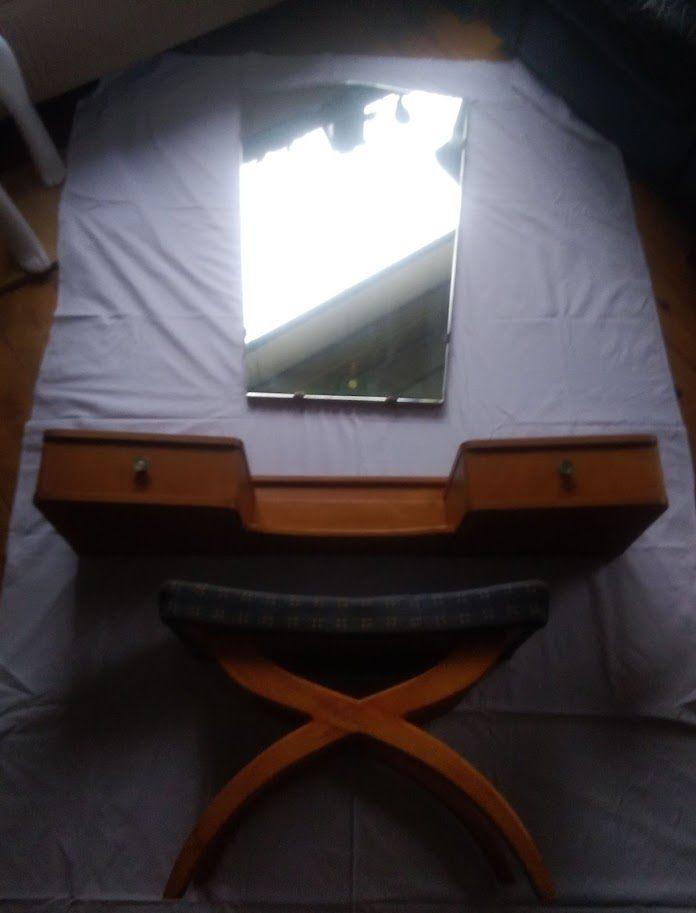 Zwevende kaptafel, Deens, hout, vintage, Ophalen