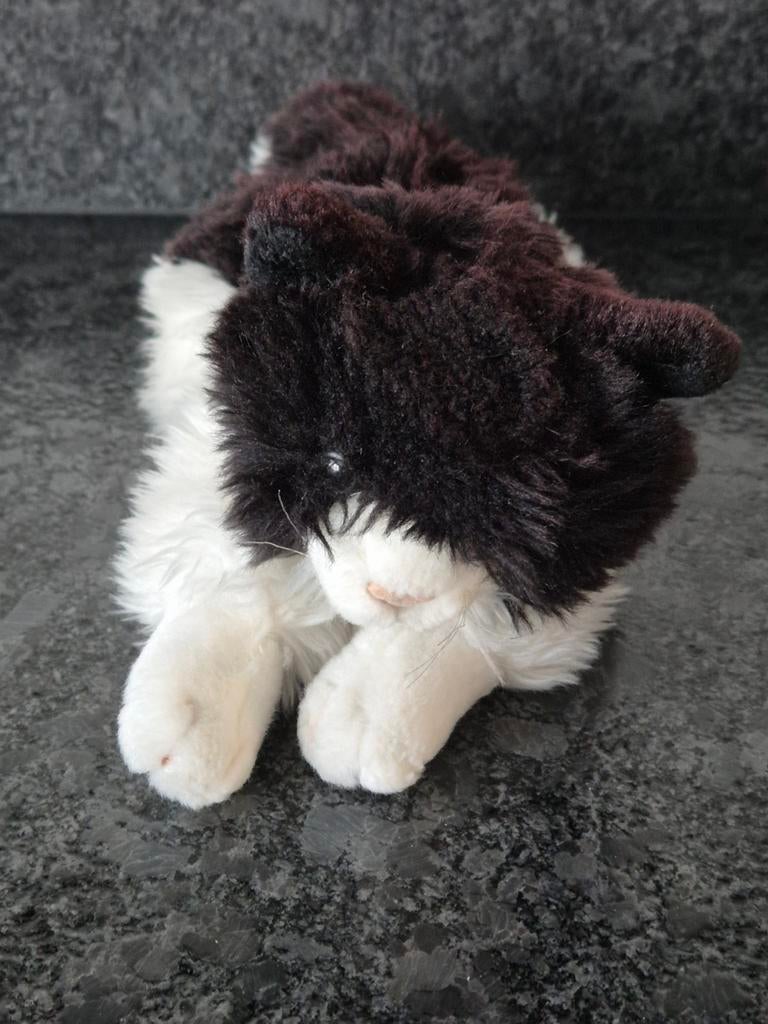 Anna Club Pluch - Knuffel Poes zwart / wit, Ophalen of Verzenden