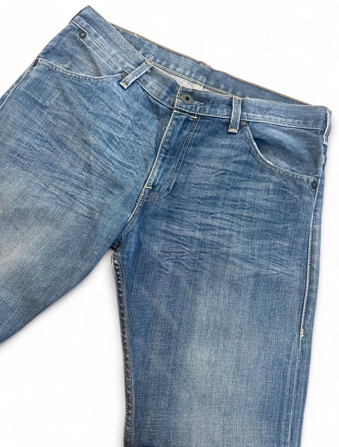 Levi's 506 Regular Fit Wide Leg Jeans 33x30 Blauw Wassing, Ophalen of Verzenden, Gedragen, Blauw, W33 - W34 (confectie 48/50)