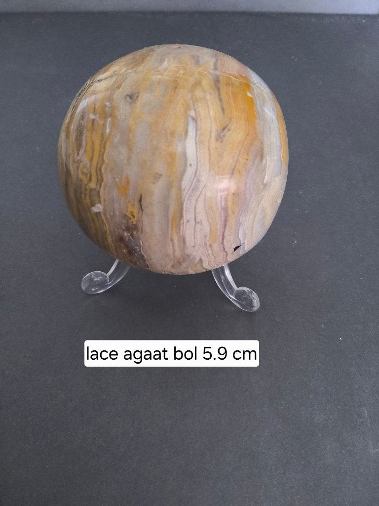 Lace agaat bol, Verzamelen, Mineralen en Fossielen, Ophalen of Verzenden, Mineraal