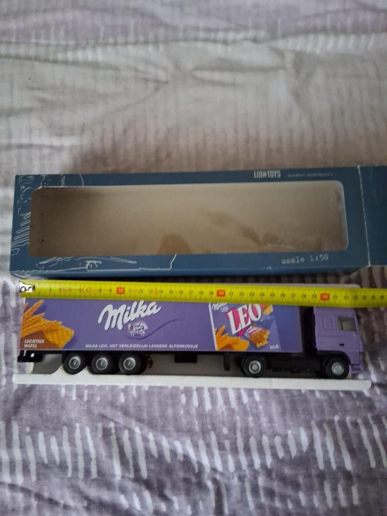 Lion Toys Milka Vrachtwagen Schaal 1:50, Ophalen of Verzenden, Zo goed als nieuw, Bus of Vrachtwagen, Lion Toys