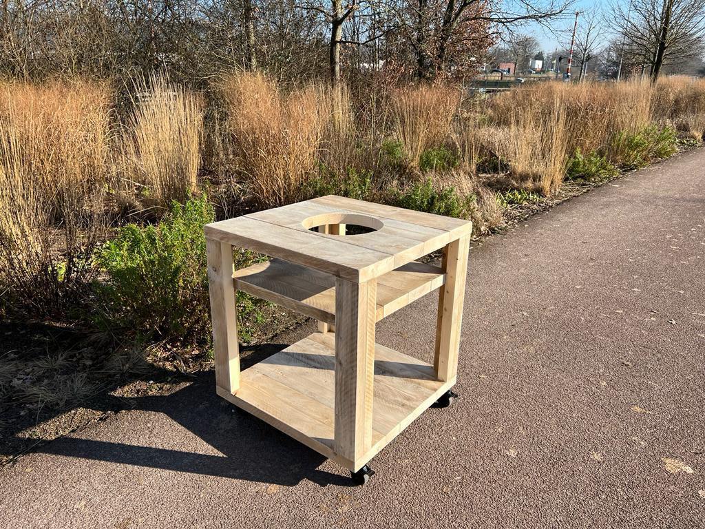 Steigerhouten buitenkeuken met bbq uitsparing, Tuin en Terras, Buitenkeukens, Ophalen of Verzenden, Zo goed als nieuw