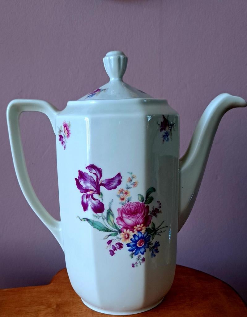 Antieke Mosa Koffiepot met Bloemenmotief, Ophalen of Verzenden