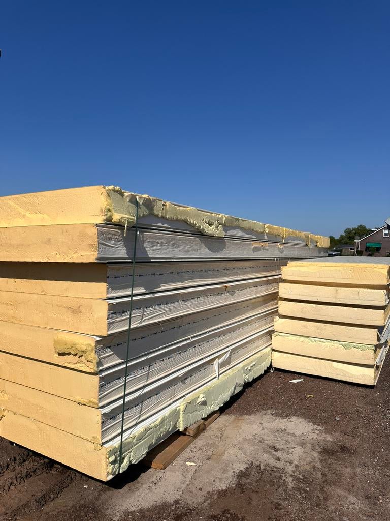 Sandwichpanelen wandplaten dakplaten isolatie beplating, Doe-het-zelf en Verbouw, Ophalen of Verzenden, Hardschuim (Pir), 15 m² of meer