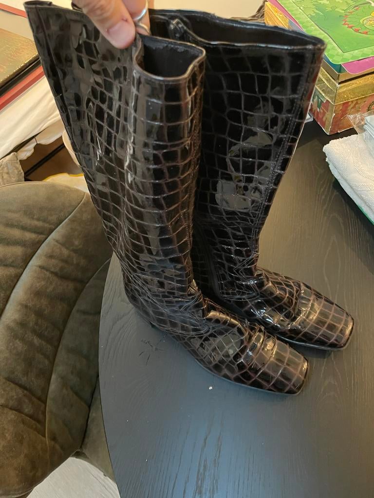 Elegante Gabor Laarzen met Croco-print, Ophalen of Verzenden, Zo goed als nieuw, Bruin, Hoge laarzen