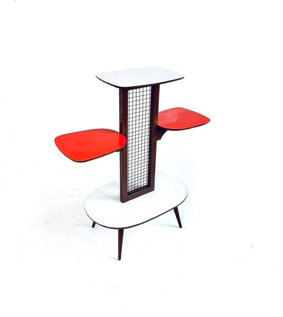 Vintage formica plantentafel ‘60, Huis en Inrichting, Tafels | Bijzettafels, Zo goed als nieuw, Rechthoekig, 60 cm of meer, 75 cm of meer