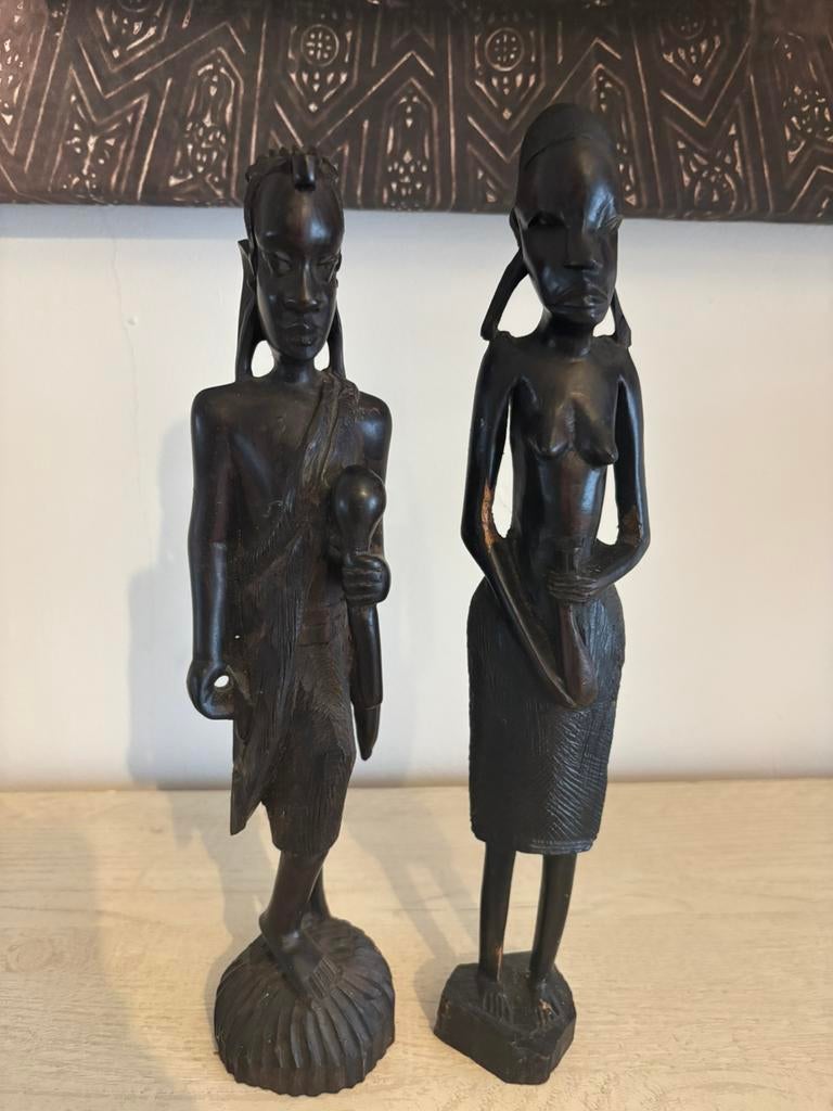Afrikaanse handgesneden kunst, Antiek en Kunst, Kunst | Beelden en Houtsnijwerken, Ophalen of Verzenden