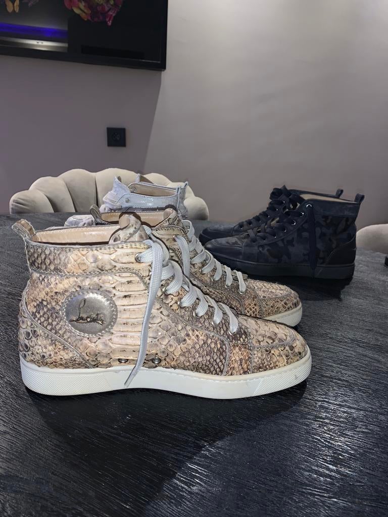 Christian Louboutin Python Hoge Schoenen Maat 40, Ophalen of Verzenden, Zo goed als nieuw, Bruin, Sneakers of Gympen