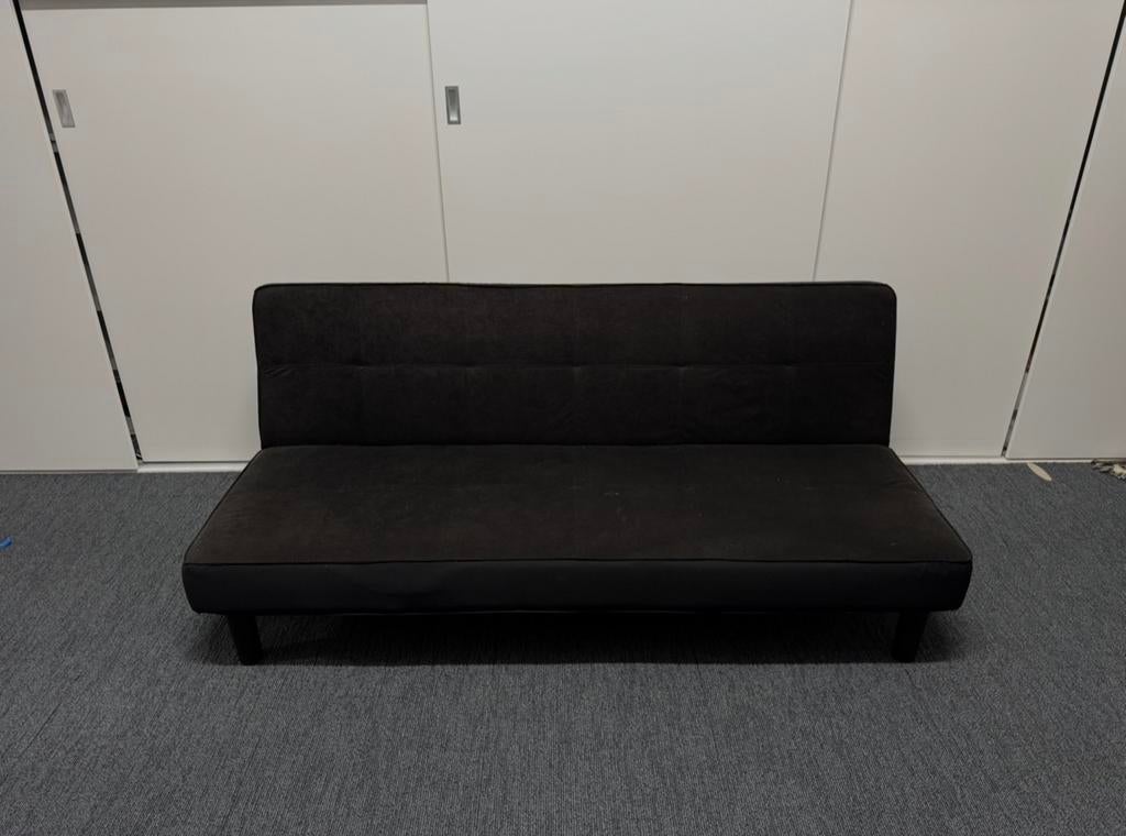 Inklapbare Slaapbank - 180 cm breed, Ophalen, Gebruikt, Zwart, Tweepersoons