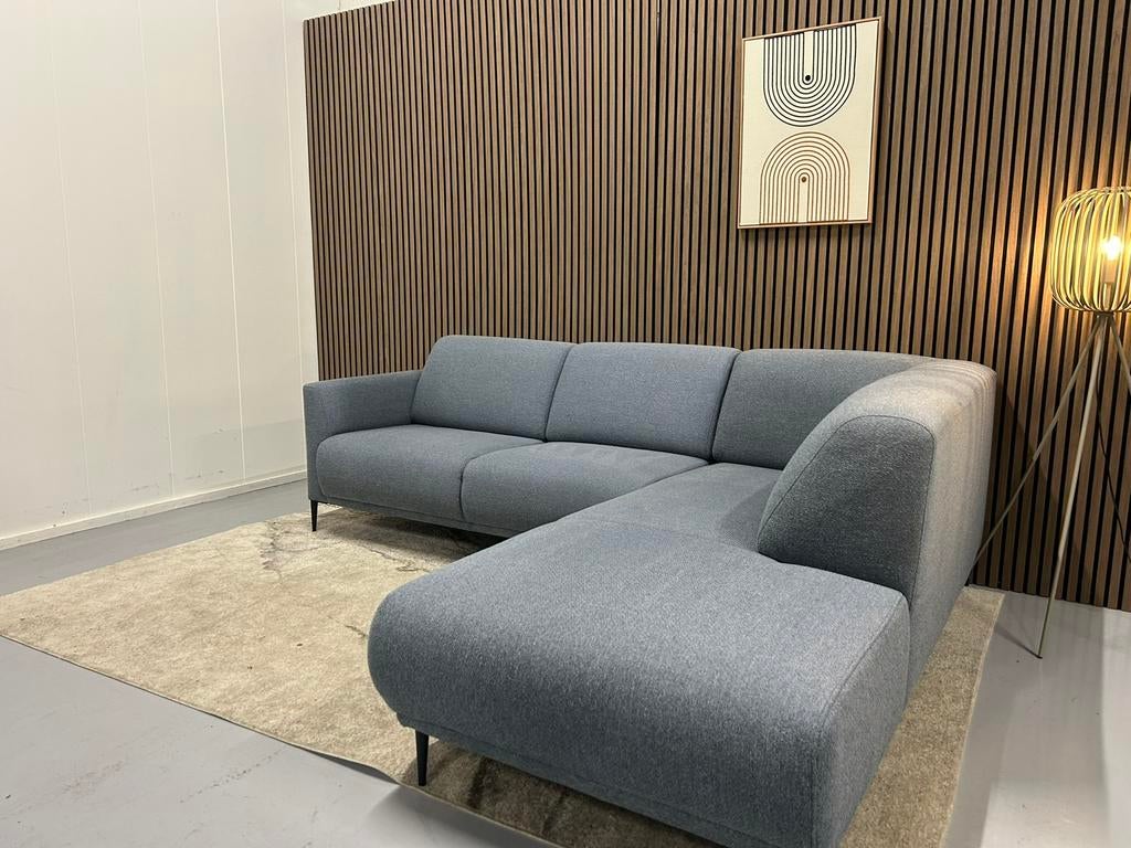Hoekbank - Eijerkamp - Grijs / Licht Blauw - Nette Staat, Huis en Inrichting, Ophalen of Verzenden, Zo goed als nieuw, 150 cm of meer