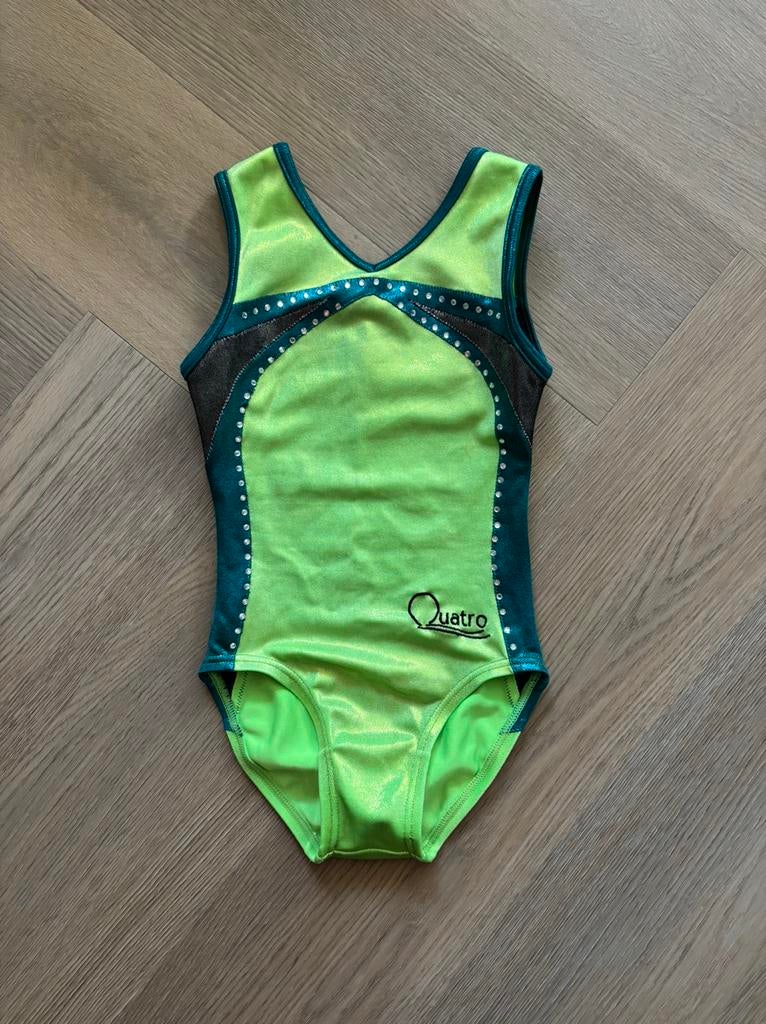 Turnpakje Quatro maat 110/116, Sport en Fitness, Turnen, Ophalen of Verzenden, Zo goed als nieuw, Groen, Kleiner dan kindermaat 122