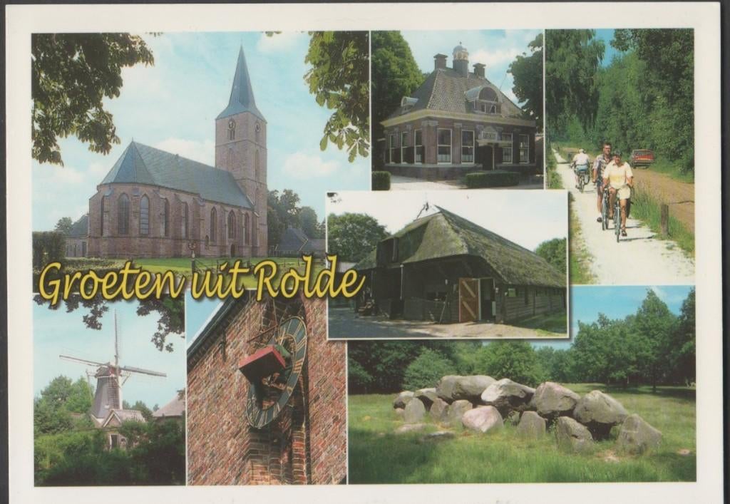 Rolde 7 luik Kerk Fietsen Hunebed Ongelopen, Verzenden, 1980 tot heden, Ongelopen, Drenthe