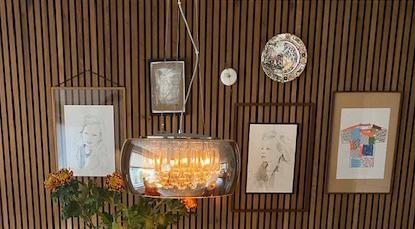 Glazen hanglamp (dimbaar, 50 cm), Huis en Inrichting, Lampen | Hanglampen, Ophalen of Verzenden, Zo goed als nieuw, Glas