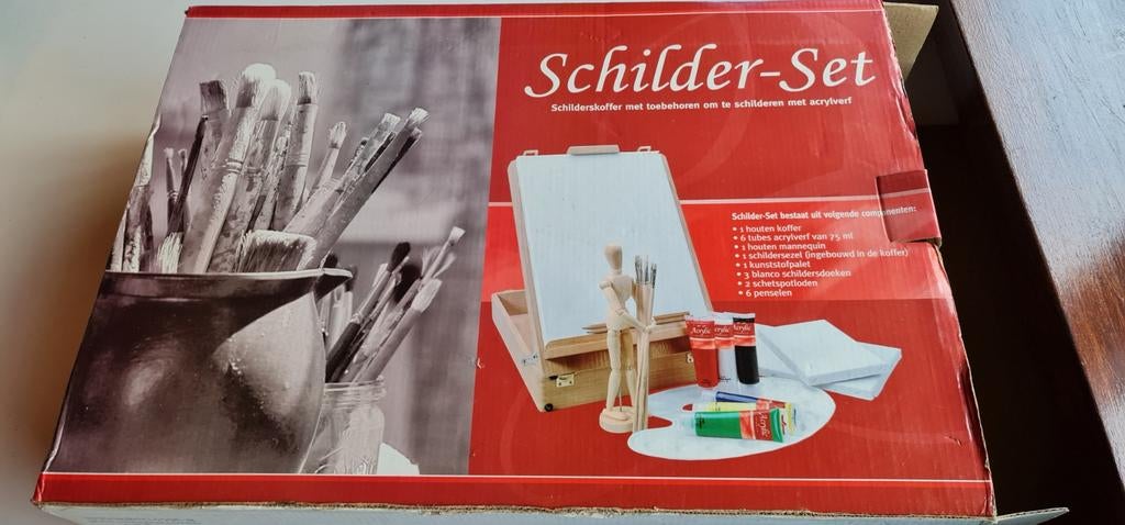 Complete Schilderskist met Acrylverf en Ezel, Ophalen of Verzenden, Nieuw, Acrylverf