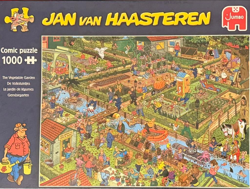Puzzel Jan van Haasteren De Volkstuintjes 1000 stukjes nieuw, Hobby en Vrije tijd, Ophalen of Verzenden, 500 t/m 1500 stukjes