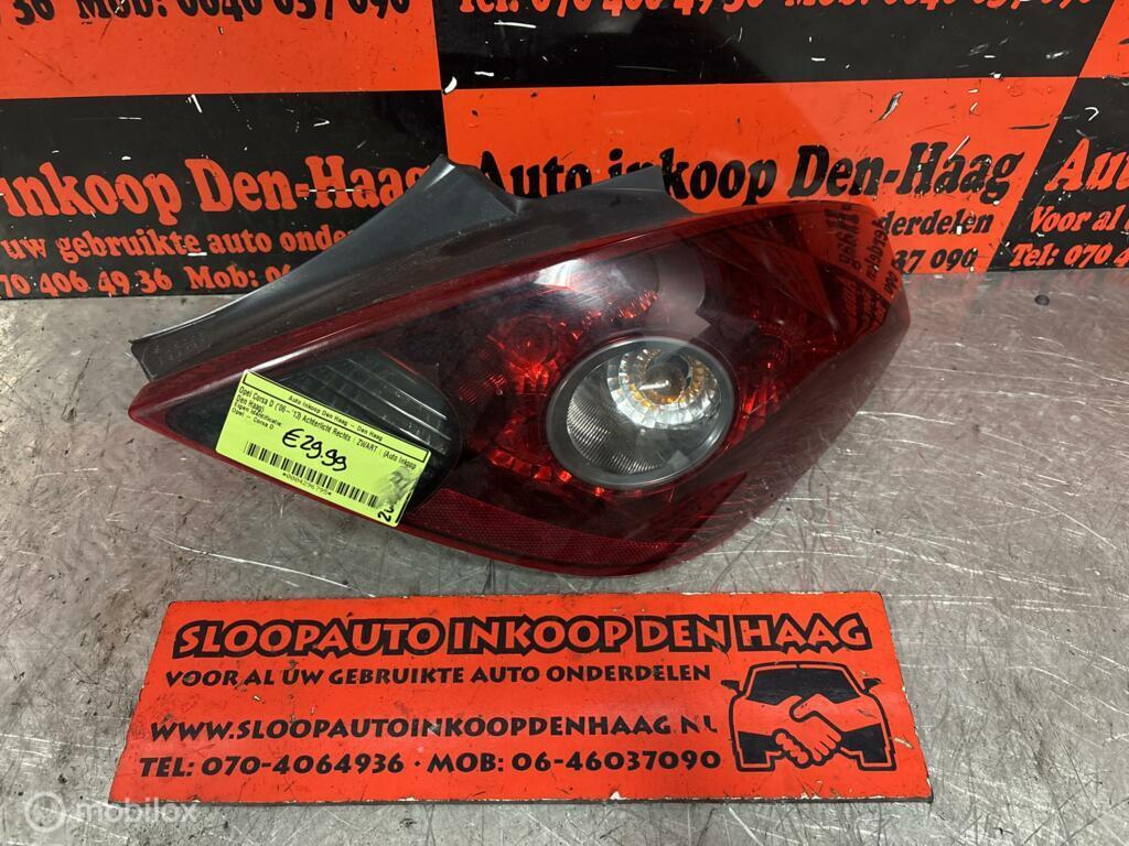 Opel Corsa D ('06-'13) Achterlicht Rechts | ZWART |, Auto-onderdelen, Gebruikt, Opel, Ophalen of Verzenden, Opel