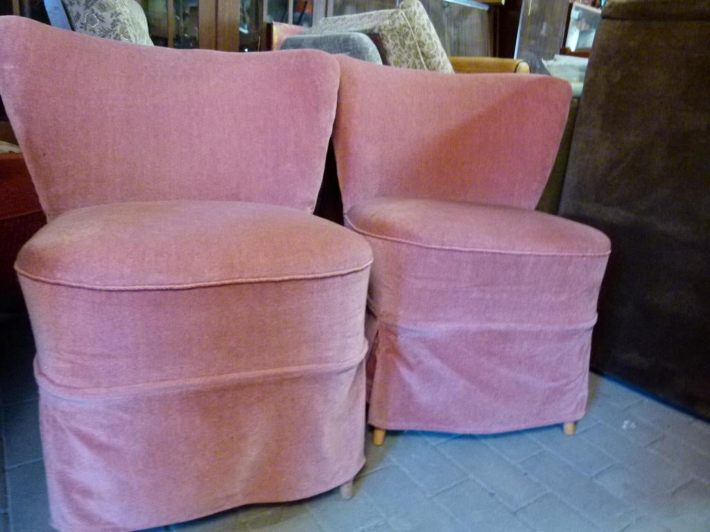 vintage boudoir stoeltje 50er jaren  per stuk, Huis en Inrichting, Fauteuils, Ophalen, Minder dan 50 cm, Gebruikt, Minder dan 75 cm