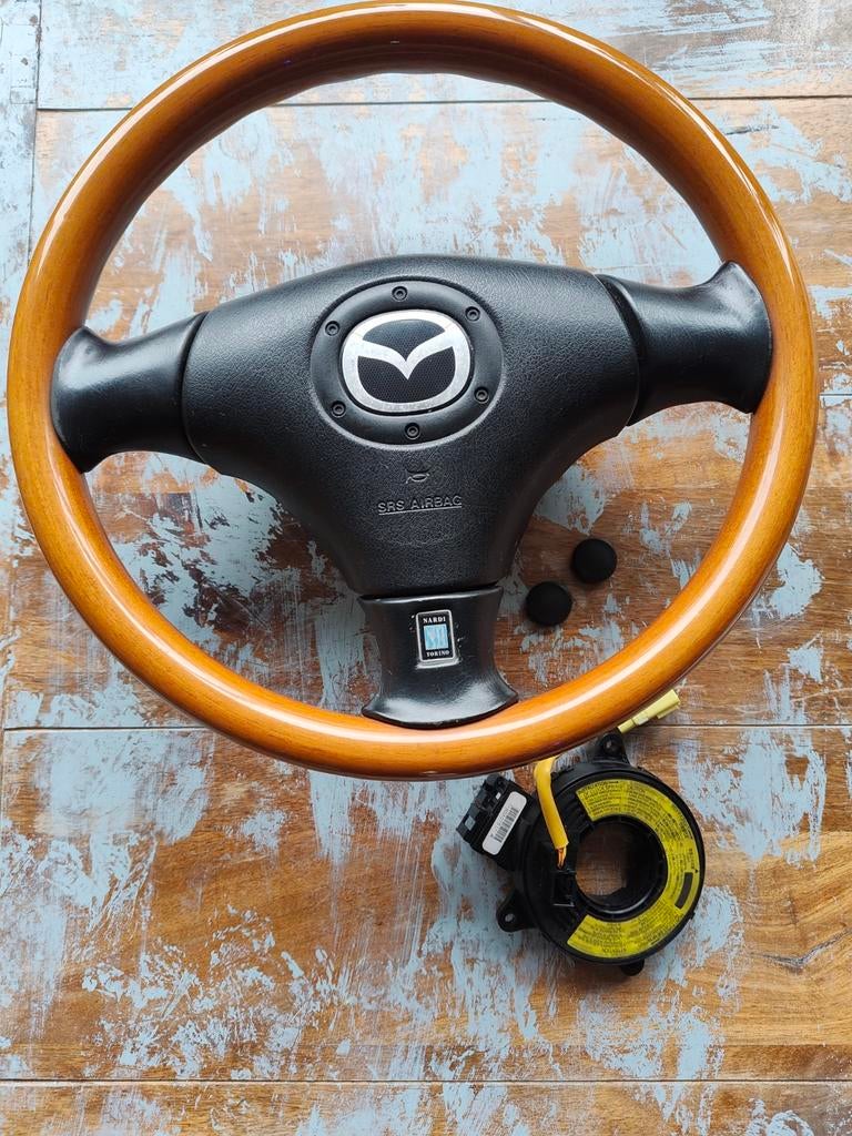 Mazda MX5 NBFL Nardi Torino Houten Stuur + Airbag, Ophalen of Verzenden, Gebruikt, Mazda