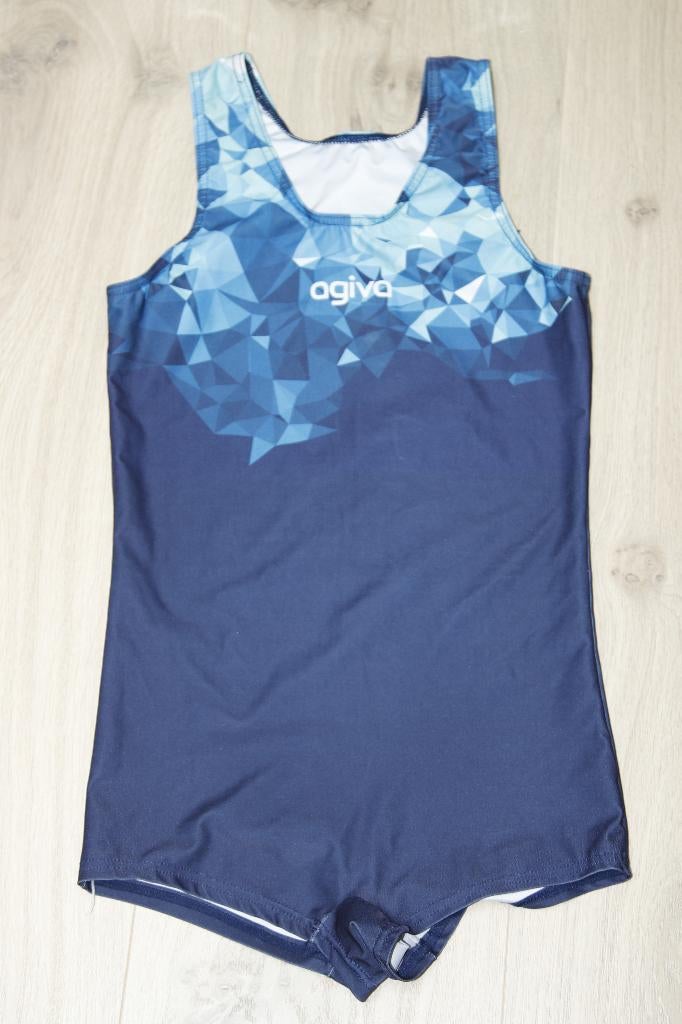 Turnpakje Agiva jongens maat 152-164 2x, Sport en Fitness, Turnen, Blauw, Ophalen of Verzenden, Zo goed als nieuw, Turnpak(je)