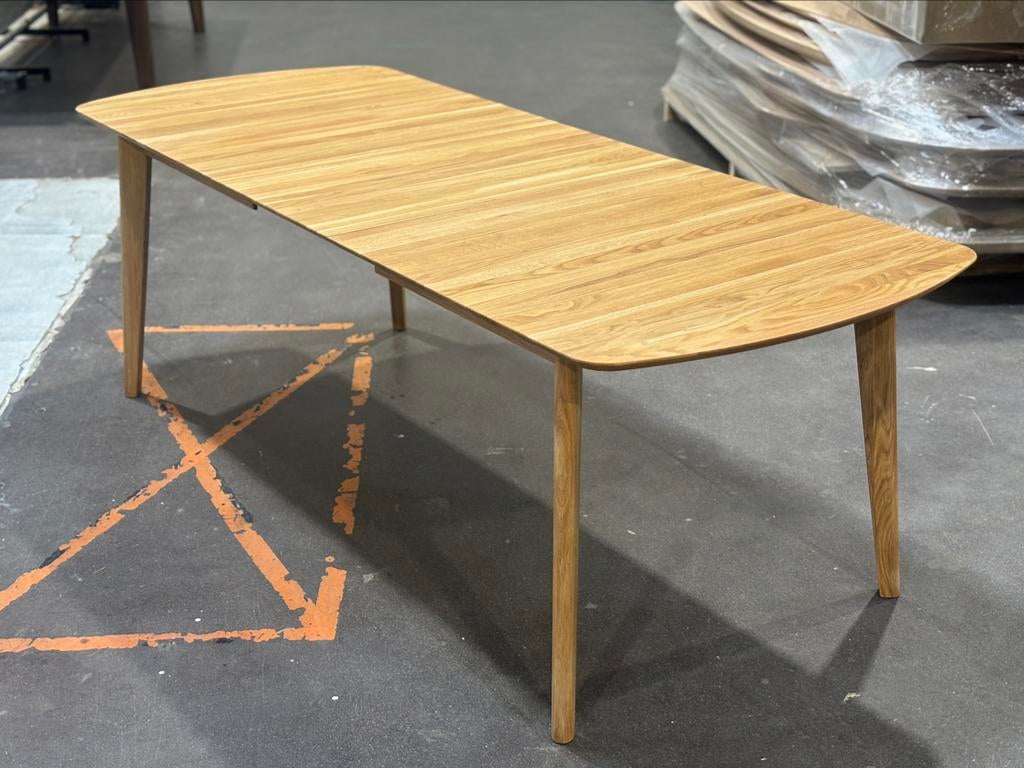 Eiken tafel, Deens design, uitschuifbaar, Ophalen, Eikenhout, 50 tot 100 cm, Vijf personen of meer