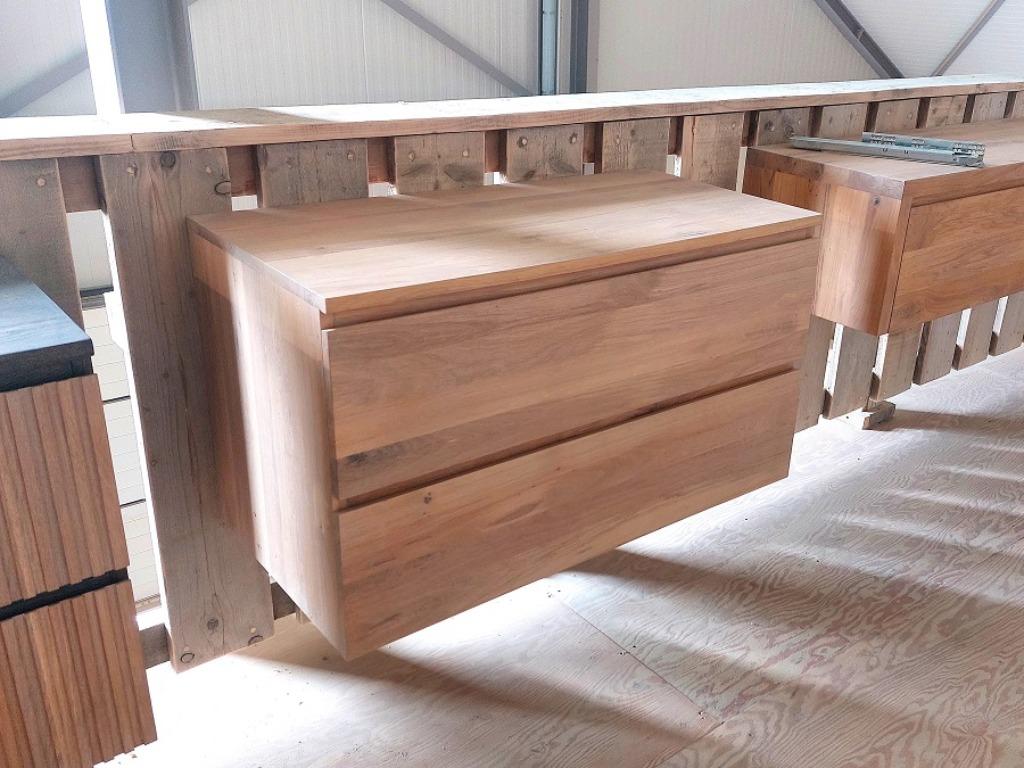 Badmeubel Sjouke 2 laden, Huis en Inrichting, Badkamer | Badkamermeubels, Nieuw, Wastafelkast, Minder dan 100 cm, 50 tot 100 cm