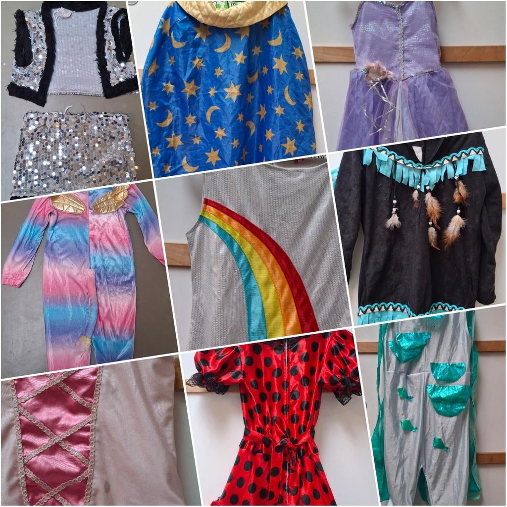 12x Carnaval kleding divers 98 104 122 128 134 140 146, Kinderen en Baby's, Carnavalskleding en Verkleedspullen, Gebruikt, Meisje