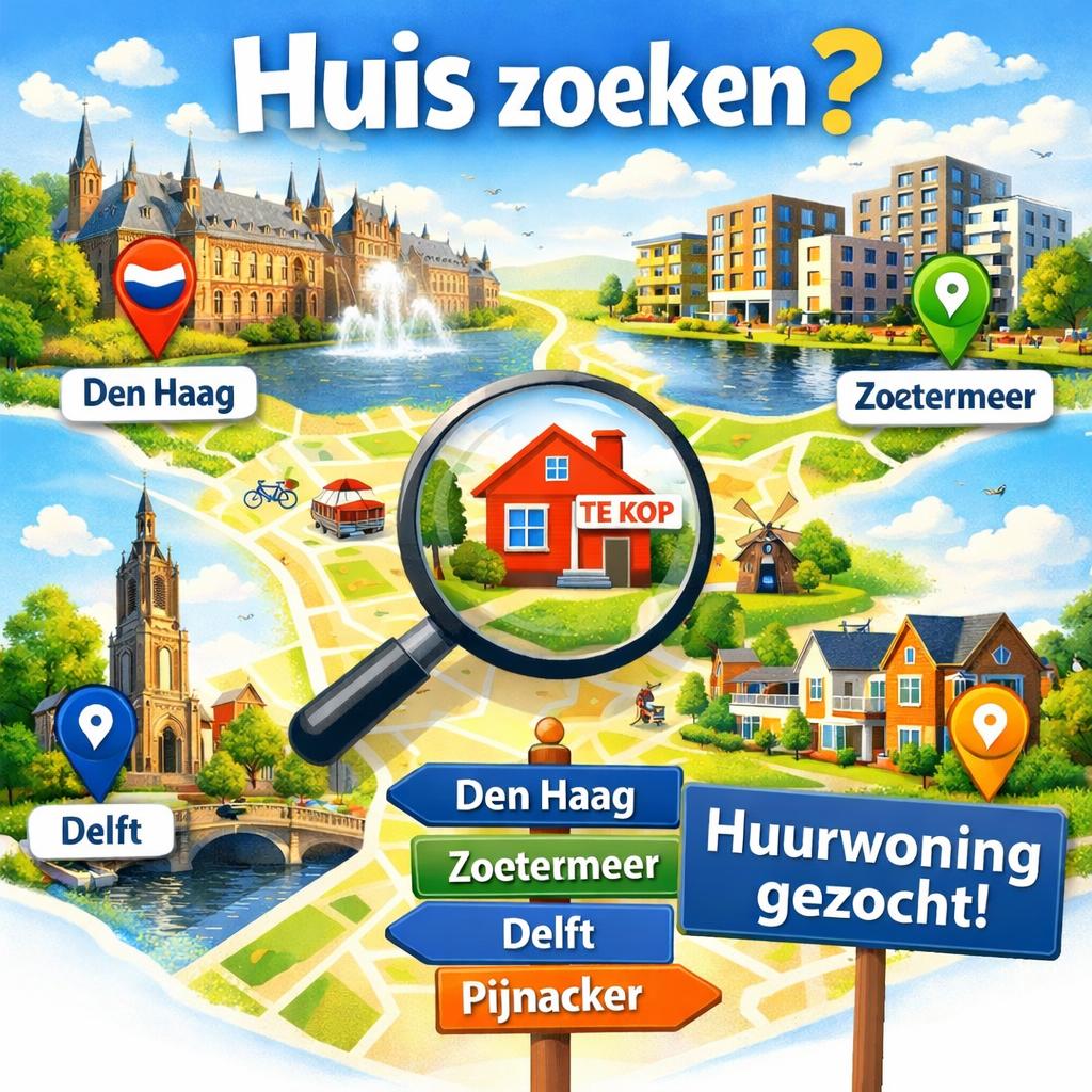 Huurwoning gezocht | Regio Den Haag – Zoetermeer – Delft, Huizen en Kamers