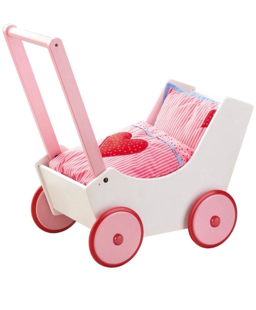 Haba kinderwagen poppenwagen met harten zgan, Ophalen, Zo goed als nieuw, Babypop