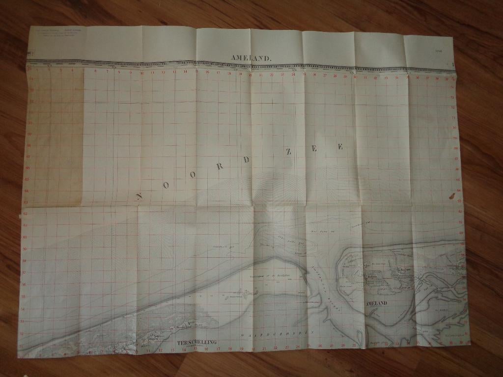 stafkaart Ameland rond 1900 Nederlands  leger, Verzenden, Landmacht, Nederland, Overige typen